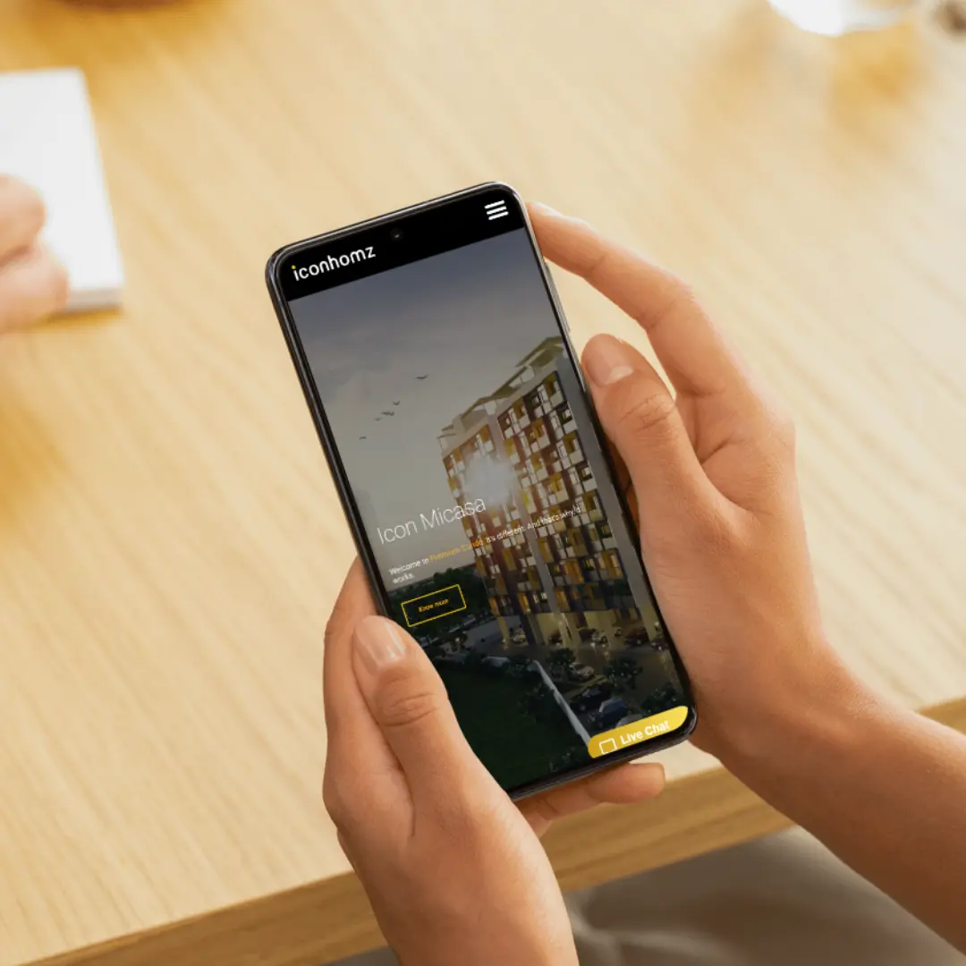 Project gallery with interactive elements and virtual tours